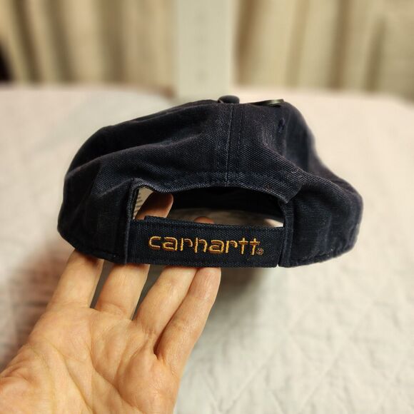 Nwt Carhartt G Force Blue adjustable Canvas Hat CFNA Logo  Bank Auto Money - Picture 5 of 9